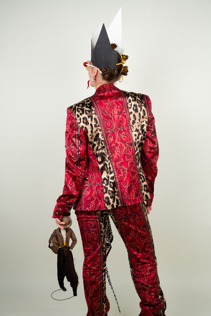 Bloody Cowboy cotton fiber suit with leopard and royal animal prints (full set)