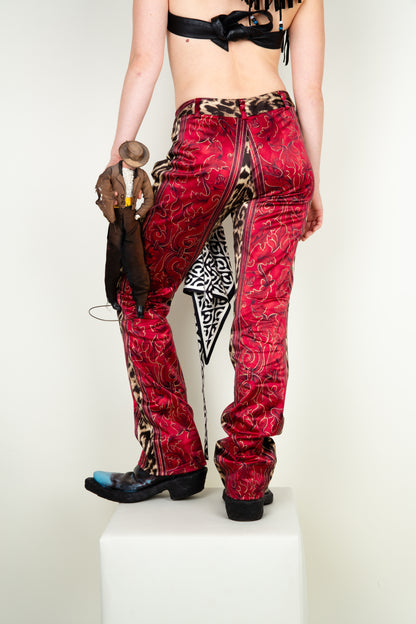 Bloody Cowboy cotton fiber suit with leopard and royal animal prints (full set)