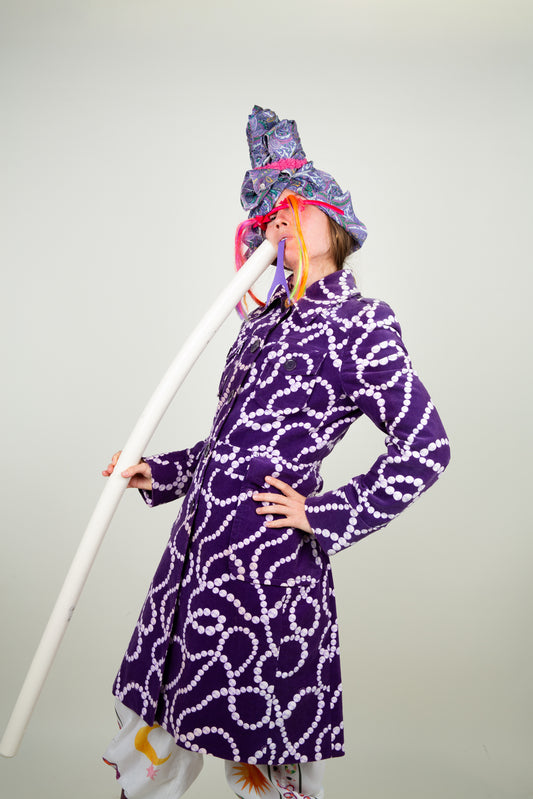 The purple pearl-girl coat - with stud collar details - Ungaro