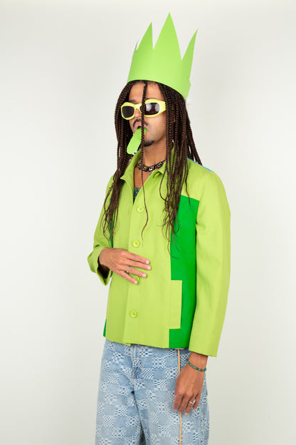 The Painted Jacket in Green & Blue