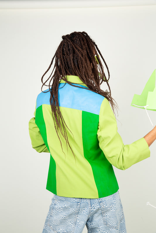 The Painted Jacket in Green & Blue