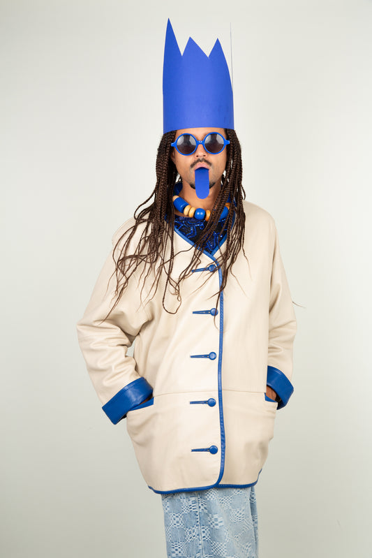 The Lamb Jacket Blue Hints - Versace