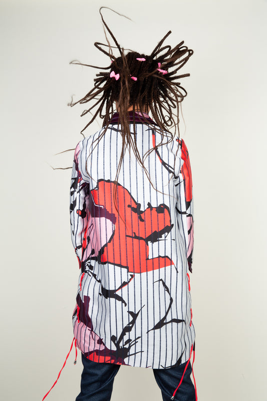 Big floral art cardigan with adjustable side wires