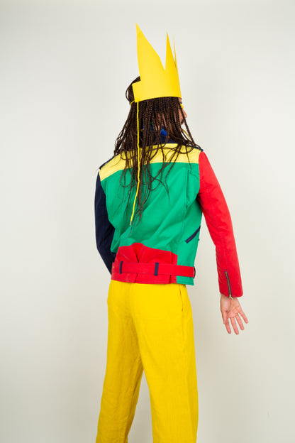 The Moschino Muticolor heart jacket - with gold details & red gold heart belt
